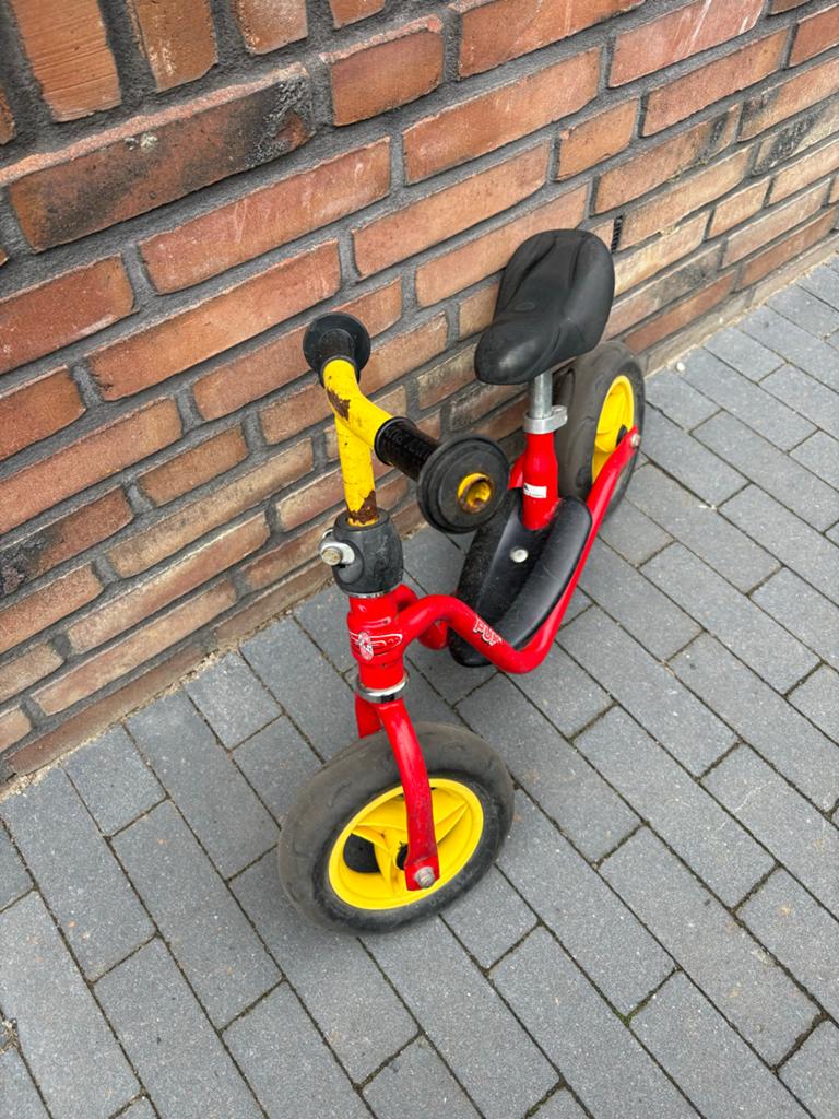 Puky loopfiets rood/geel, Ophalen of Verzenden, Gebruikt, Minder dan 16 inch