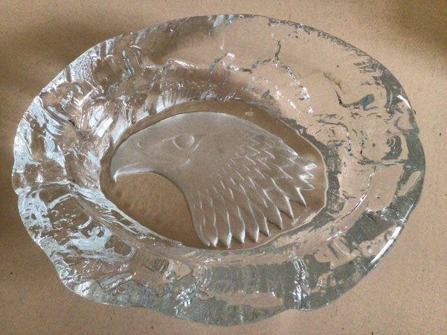 Adelaar, eagle, asbak, schaaltje, kristal, 19 cm, Antiek en Kunst, Antiek | Glas en Kristal, Ophalen of Verzenden