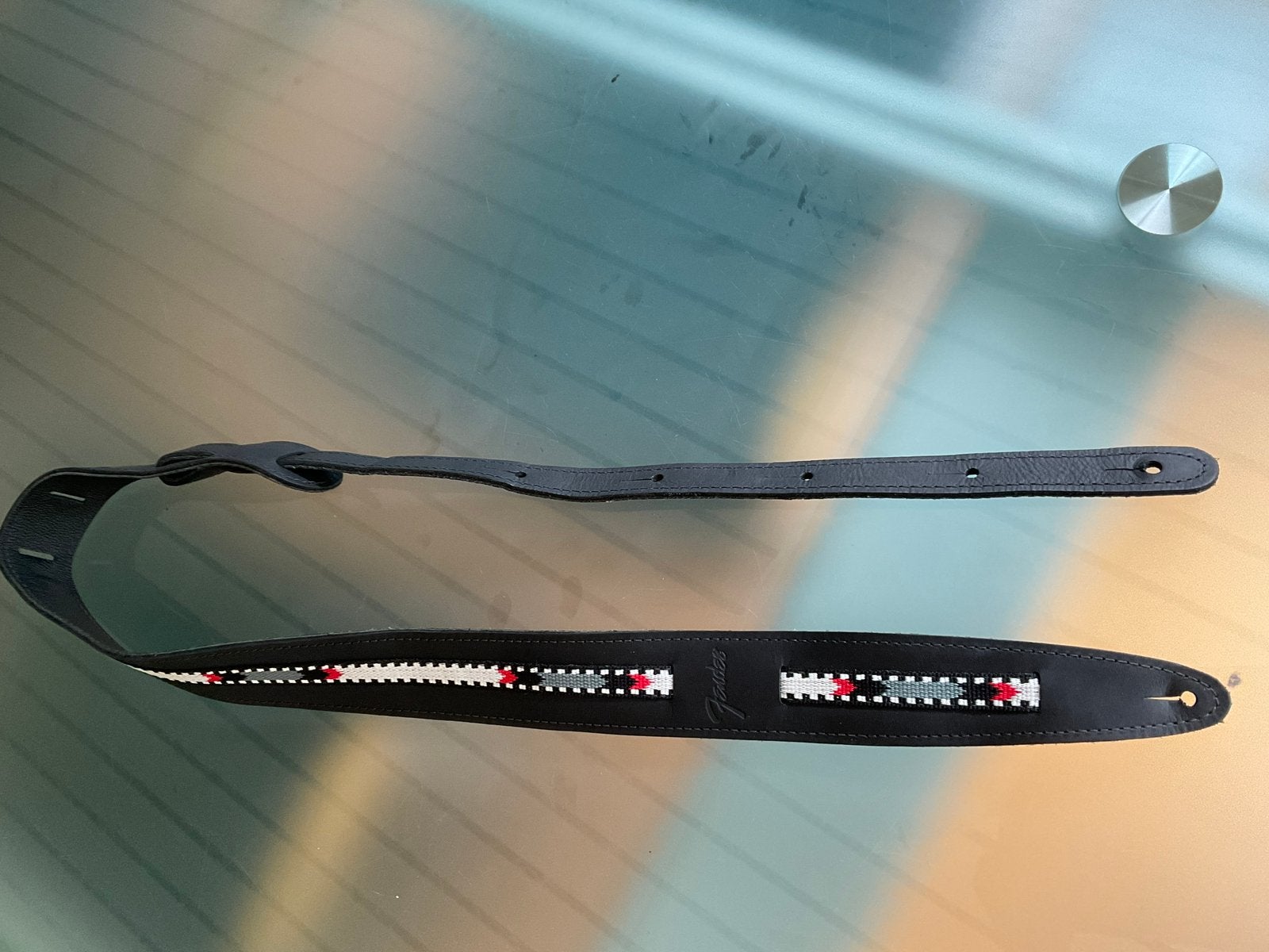 Gitaarband: Fender Paramount Acoustic Leather Strap Black, Ophalen of Verzenden, Nieuw