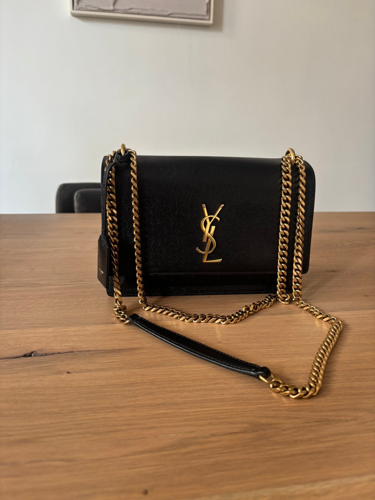 YSL medium Sunset bag, Ophalen, Zo goed als nieuw, Zwart, Handtas
