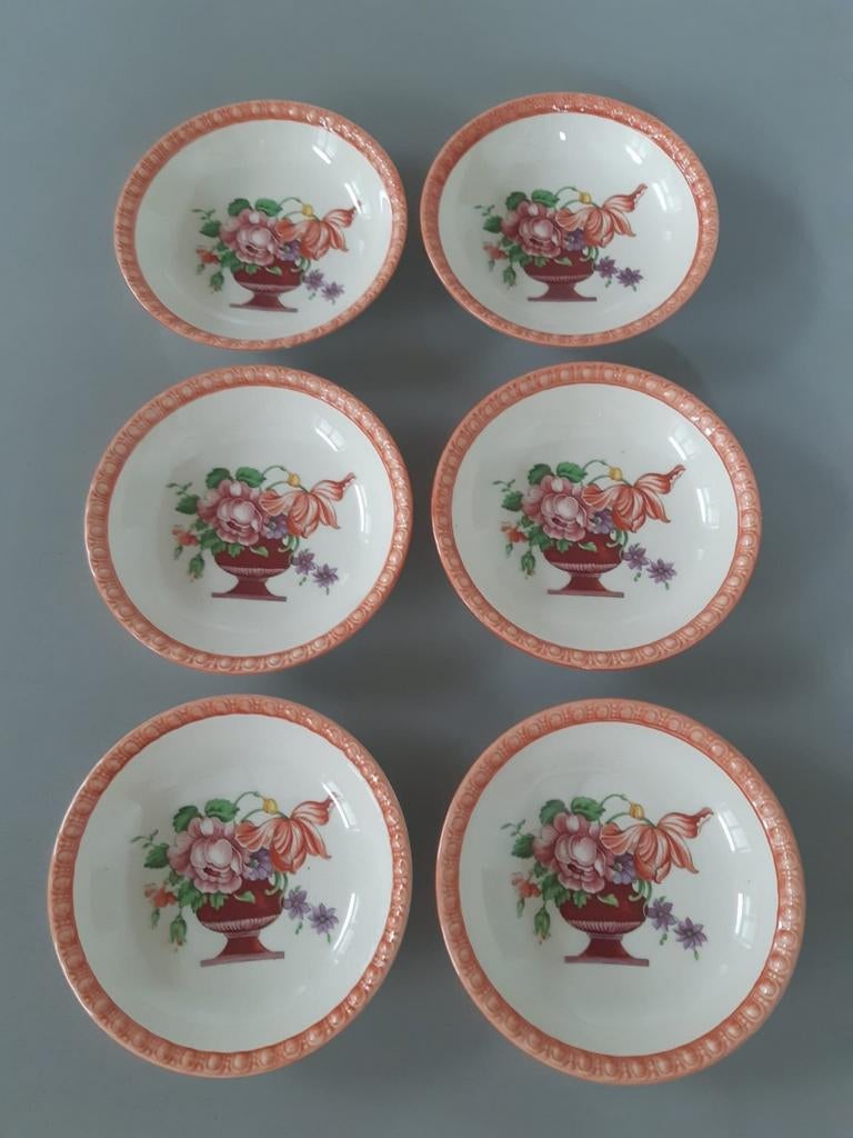 6 Dessertschaaltjes Villeroy en Boch Fiorello, Ophalen of Verzenden, Overige stijlen, Porselein, Schaal of Schalen