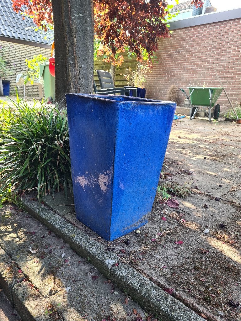 Mooie Geglazuurde bloempotten (groot), Ophalen, 40 cm of meer, Vierkant, Zo goed als nieuw