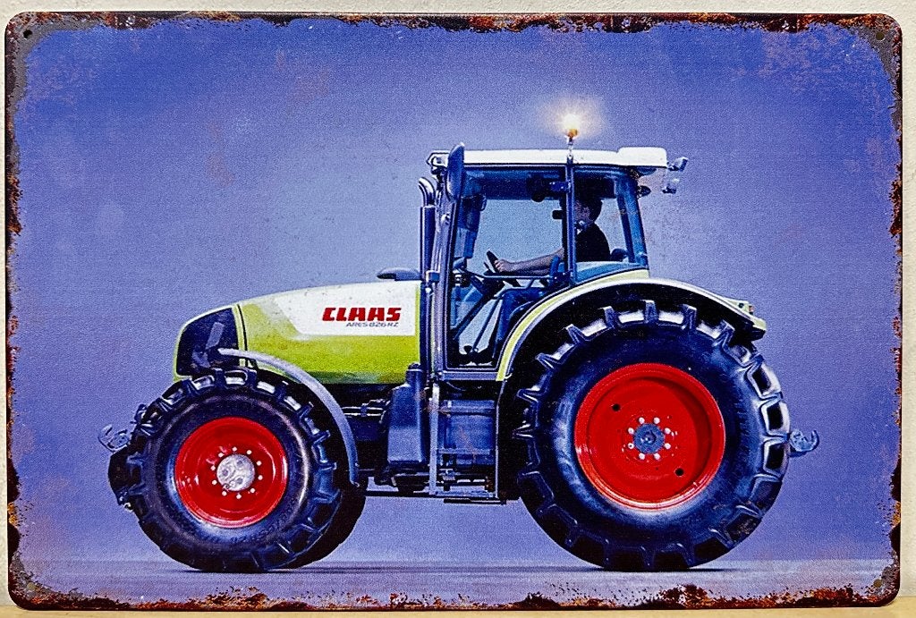 Claas tractor old look reclamebord van metaal wandbord deco