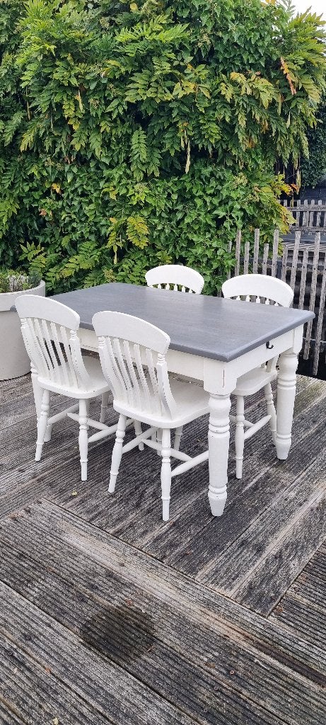4 grenen houten eetkamerstoelen/cafestoelen goede kwaliteit, Ophalen, Gebruikt, Wit, Vier