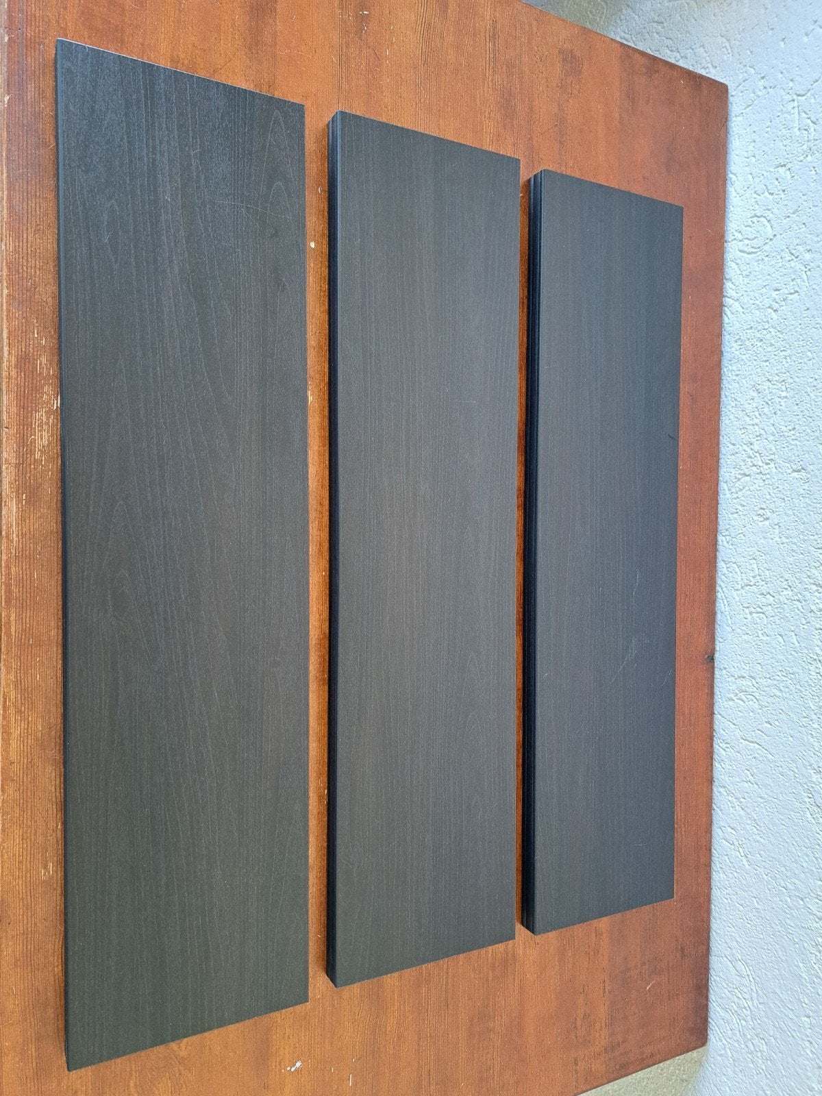3 IKEA Bergshult planken bruinzwart 80x20, Huis en Inrichting, Ophalen