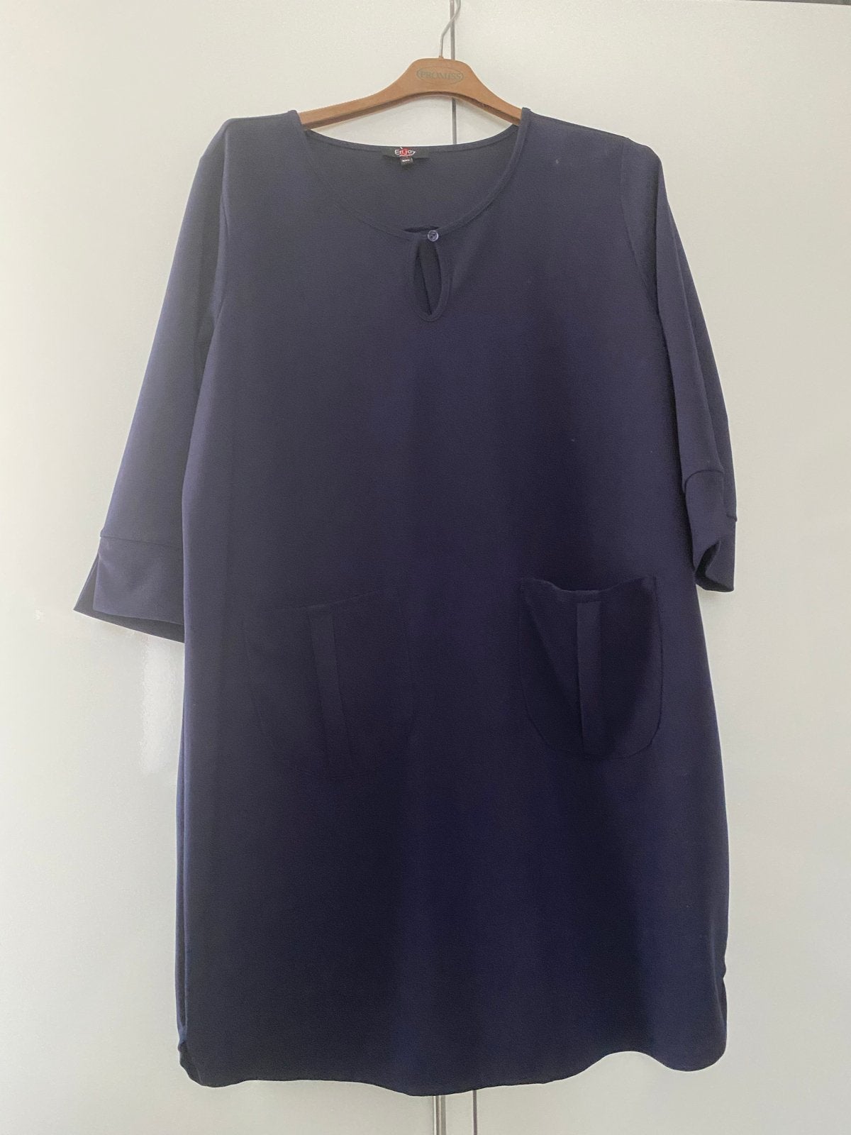 Donkerblauwe jurk met zakken - Maat XXL, Blauw, Maat 46/48 (XL) of groter, Ophalen of Verzenden, Zo goed als nieuw