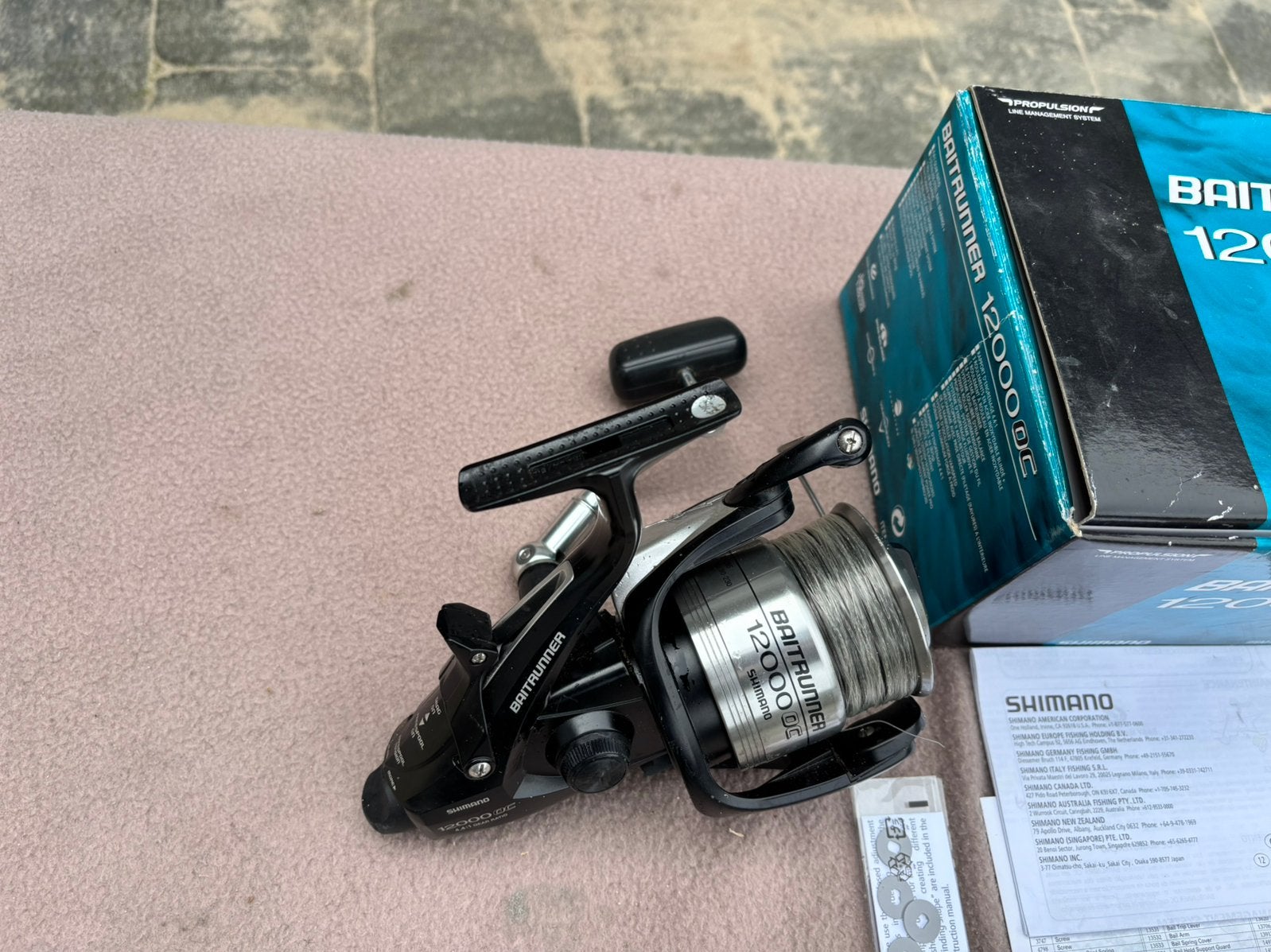 Shimano 12000oc big pit baitrunner molen, Ophalen of Verzenden, Gebruikt, Molen
