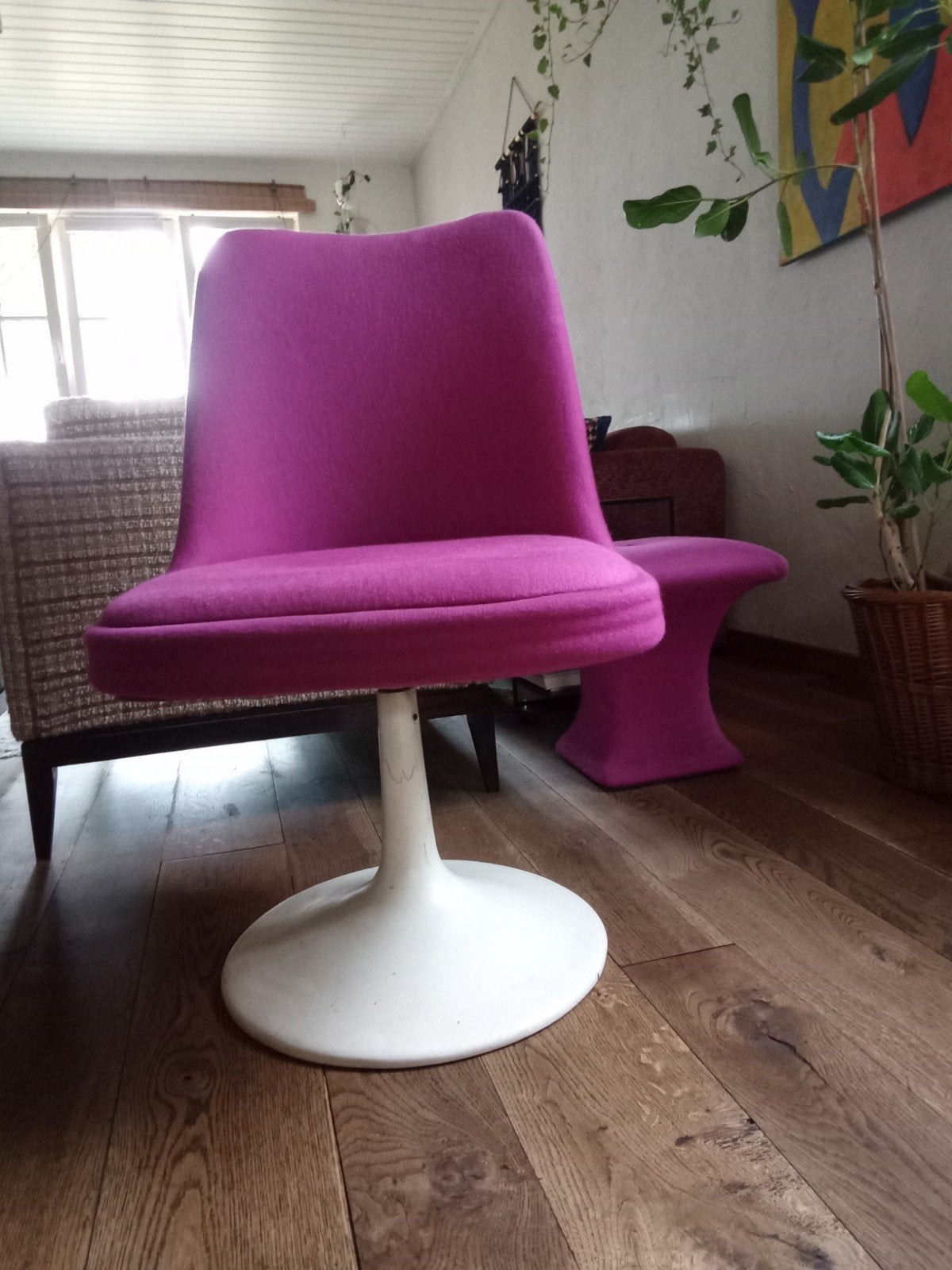 Set van 4 vintage stoelen met trompetvoet jr 60, 70 knoll, A, Ophalen of Verzenden