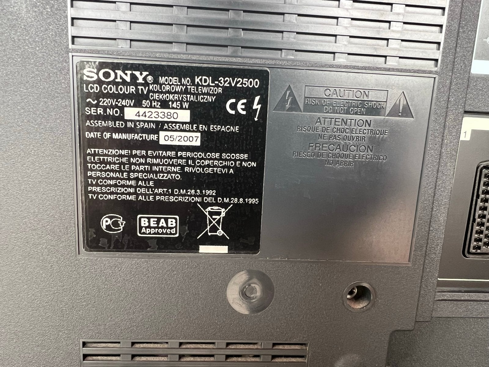 Sony Bravia KDL-32V2500 LCD TV - 32 inch, Audio, Tv en Foto, Televisies, Ophalen, Gebruikt, 50 Hz, 80 tot 100 cm