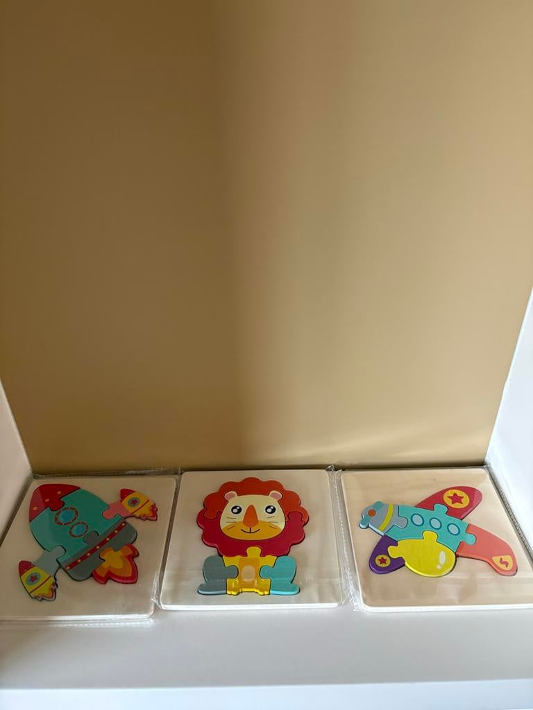 Nieuw! 3 houten (uitdeel) puzzeltjes, 2 tot 4 jaar, Nieuw, Ophalen of Verzenden, Van hout