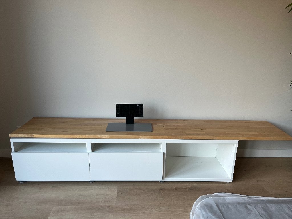 Tv meubel wit, Ophalen, 150 tot 200 cm, Zo goed als nieuw, Minder dan 100 cm