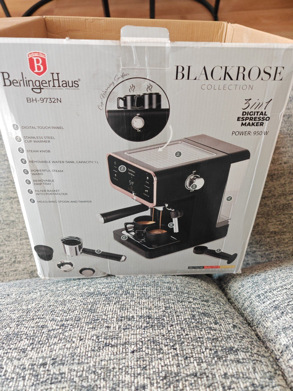 Berlinger Haus Espresso Machine -  nieuw in doos, Ophalen, Espresso apparaat, Zo goed als nieuw, 2 tot 4 kopjes