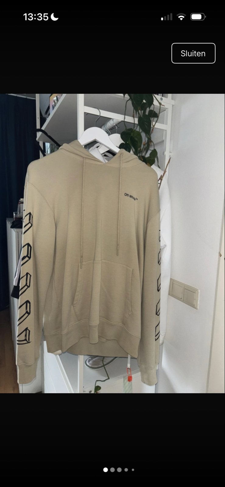 Off-White Hoodie Beige Maat M - Zo goed als nieuw, Kleding | Heren, Ophalen of Verzenden, Zo goed als nieuw, Maat 48/50 (M), Beige