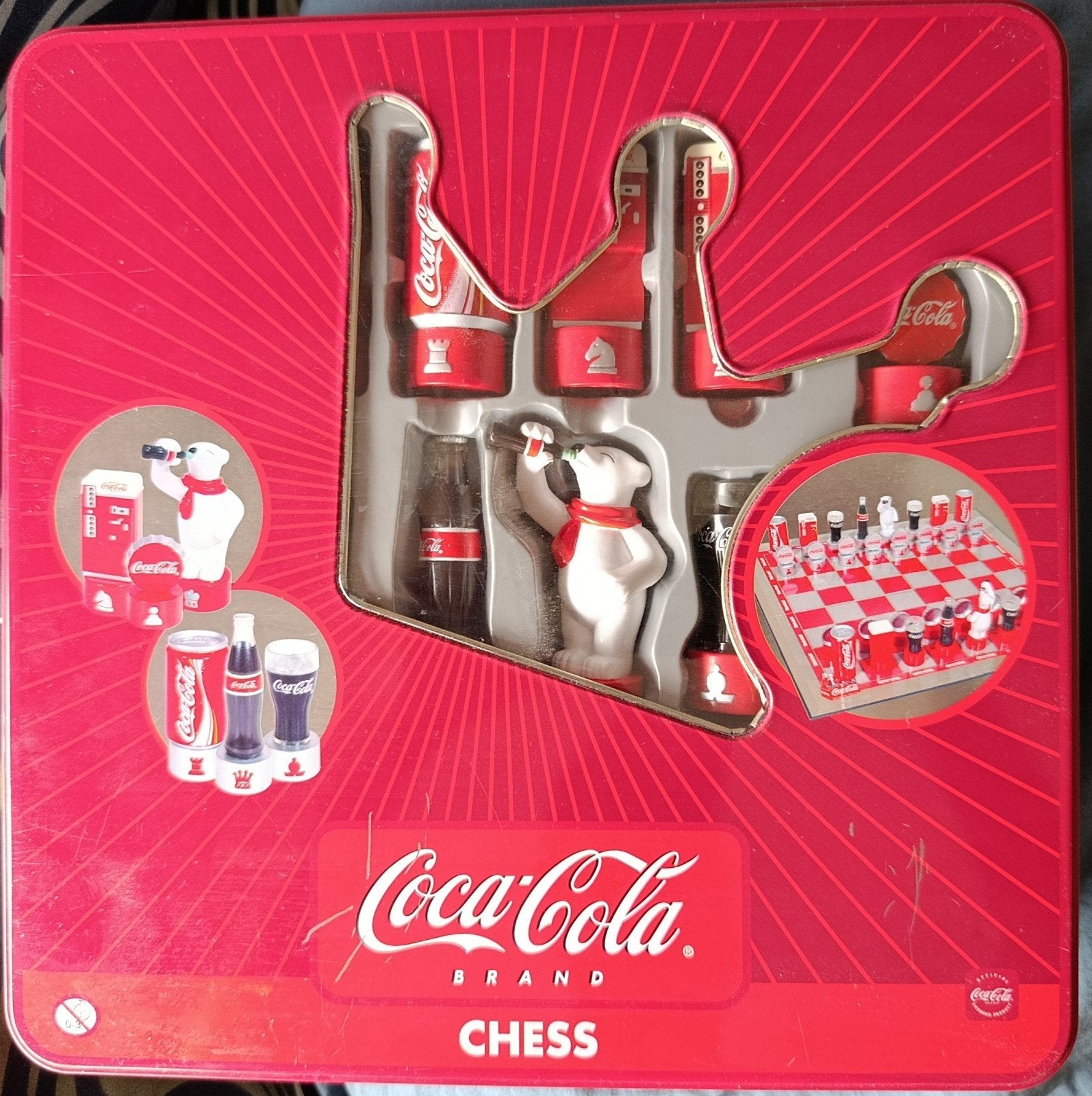 Coca-Cola Schaakspel in Blik - Zo goed als nieuw, Een of twee spelers, Ophalen of Verzenden, Zo goed als nieuw, Reisspel
