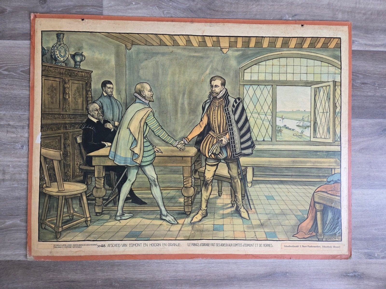 Antieke schoolplaat. Nr. 48, Antiek en Kunst, Antiek | Schoolplaten, Ophalen of Verzenden, Natuur en Biologie