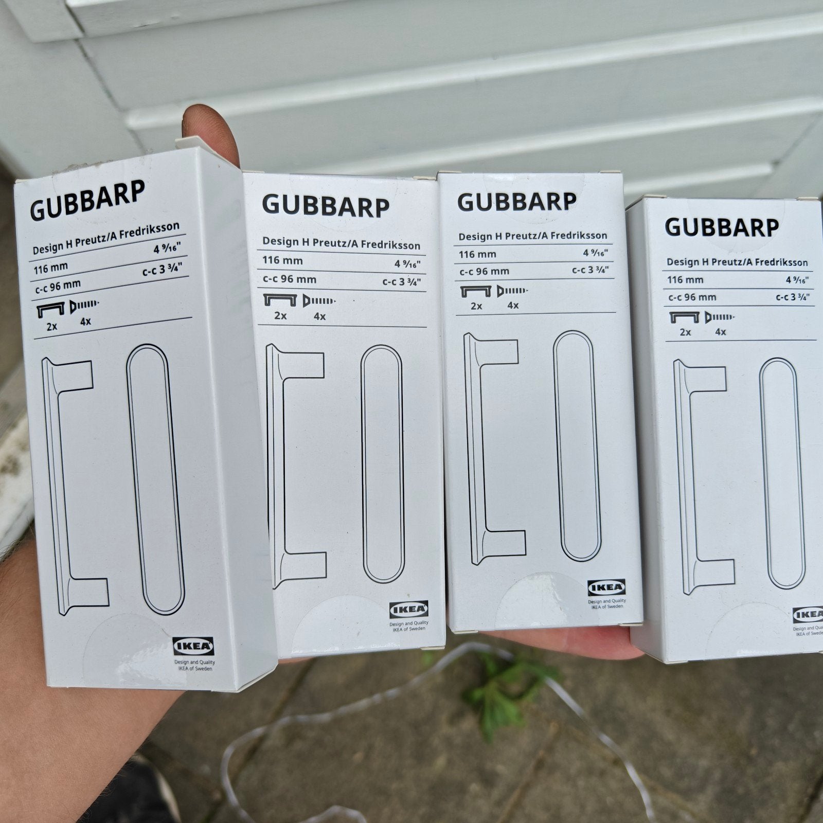 4x IKEA GUBBARP handgrepen wit - 116 mm, Ophalen, Nieuw