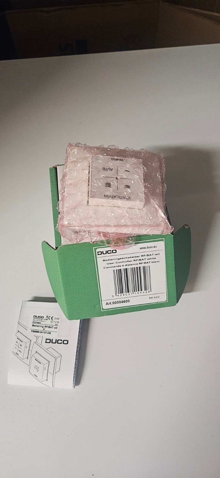 Duco RF/BAT Bedieningsschakelaar Wit - Nieuw in doos, Ophalen of Verzenden, Nieuw, Ventilator