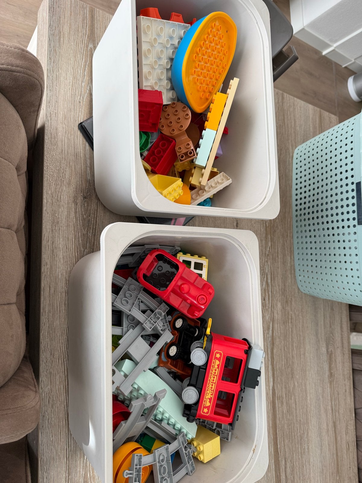 Grote set diverse LEGO Duplo Trein Rails en Blokken Set, Ophalen of Verzenden, Gebruikt, Overige merken
