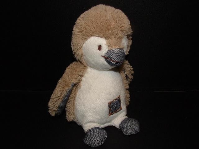 HAPPY HORSE PINGUIN  PENGUIN PUCK NR2 VELOURS WIT MET BLAUW, Kinderen en Baby's, Speelgoed | Knuffels en Pluche, Nieuw, Wasbaar