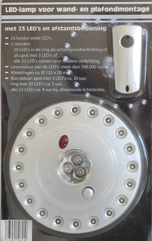 LED-lamp voor wand- en plafondmontage met afstandsbediening, Zilver, Kunststof, Onbekend, Nieuw