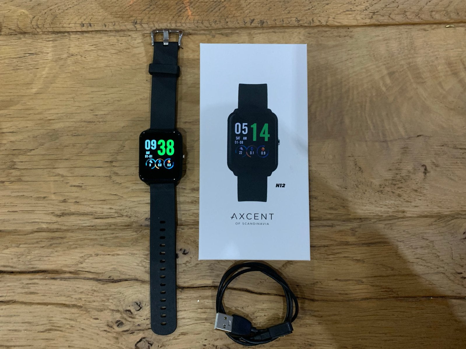 Axcent Smartwatch N12 - Zo goed als nieuw!, Zwart, Ophalen of Verzenden, Zo goed als nieuw, Waterdicht