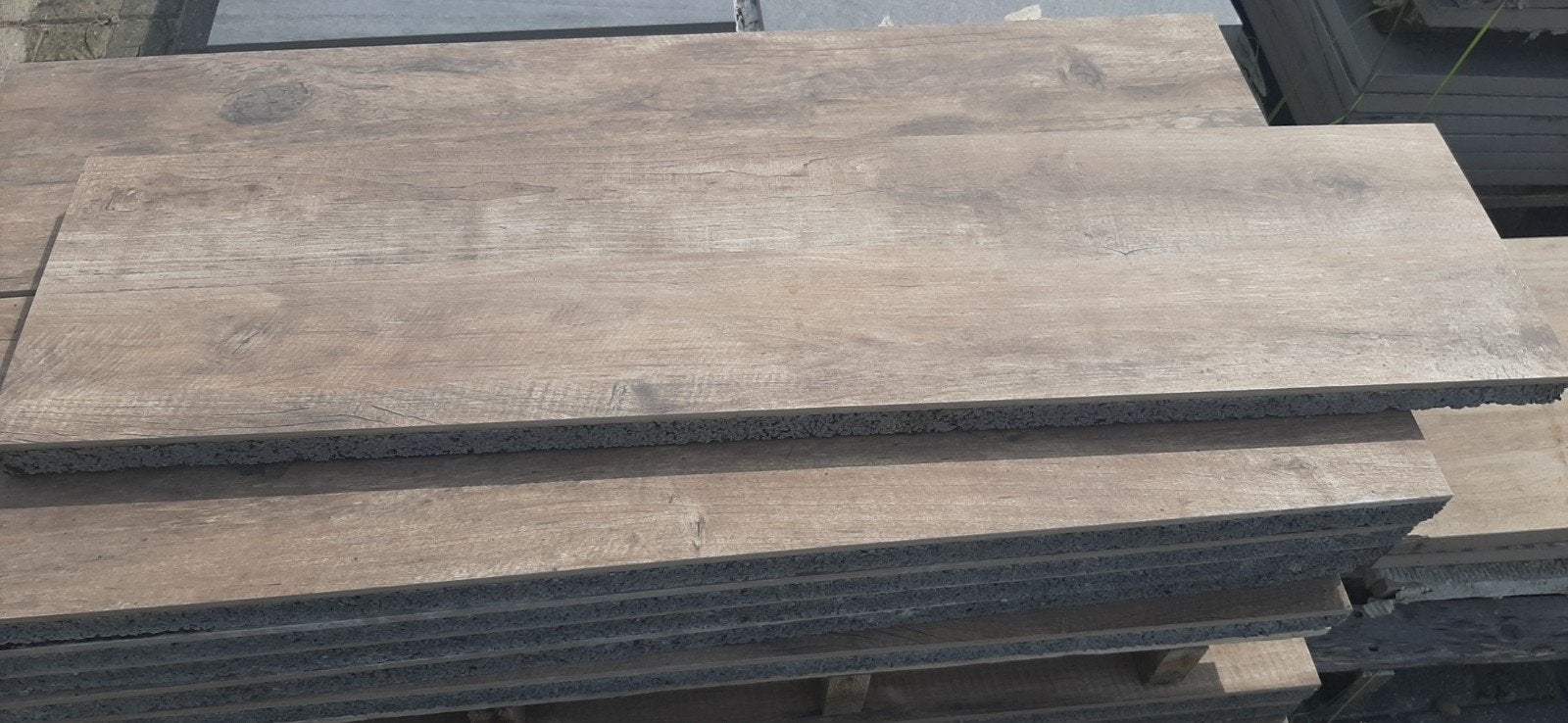 Geoceramica 120x30x4 houtlook A-kwaliteit, Ophalen, Nieuw, Keramiek, Terrastegels