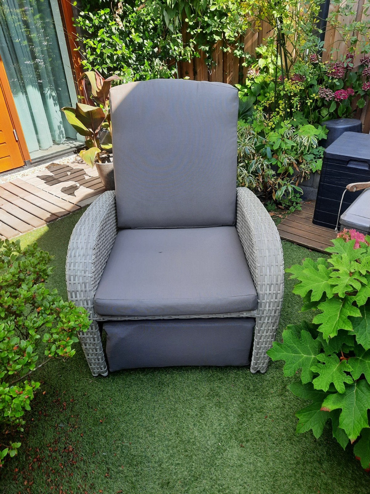 Fauteuil tuinstoel  merk :Sensa kleur kussen : taupe, Tuin en Terras, Ophalen, Gebruikt, Overige materialen, Verstelbaar