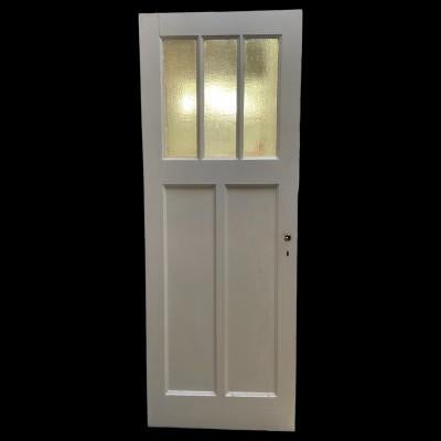 GEZOCHT: BRUYNZEEL jaren 30 paneeldeur 5 vlaks 73 cm breed, Minder dan 80 cm, Binnendeur, Ophalen of Verzenden, Glas