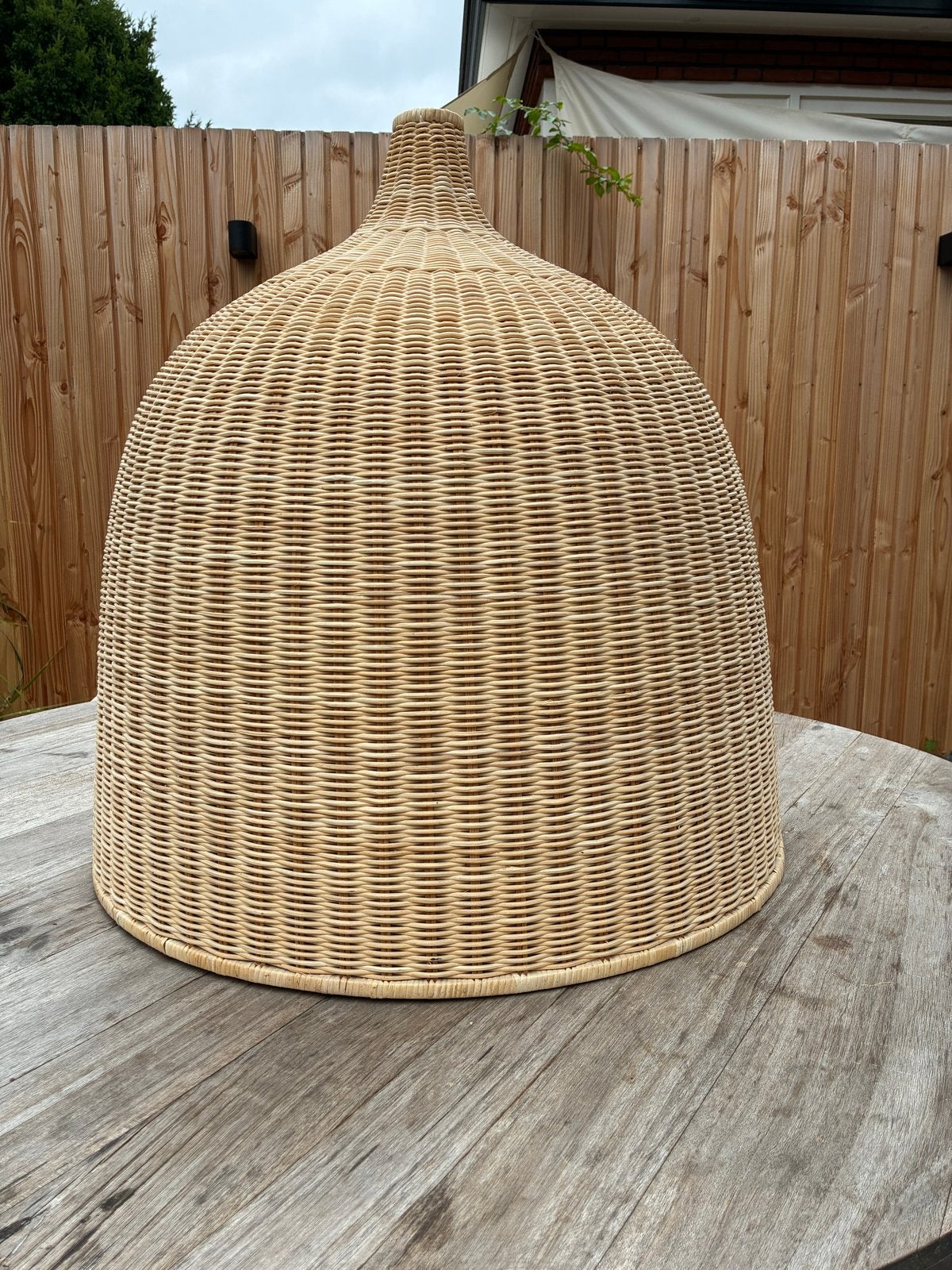 IKEA lampenkap van rotan, Huis en Inrichting, Lampen | Lampenkappen, Ophalen, Beige, Rond, Zo goed als nieuw