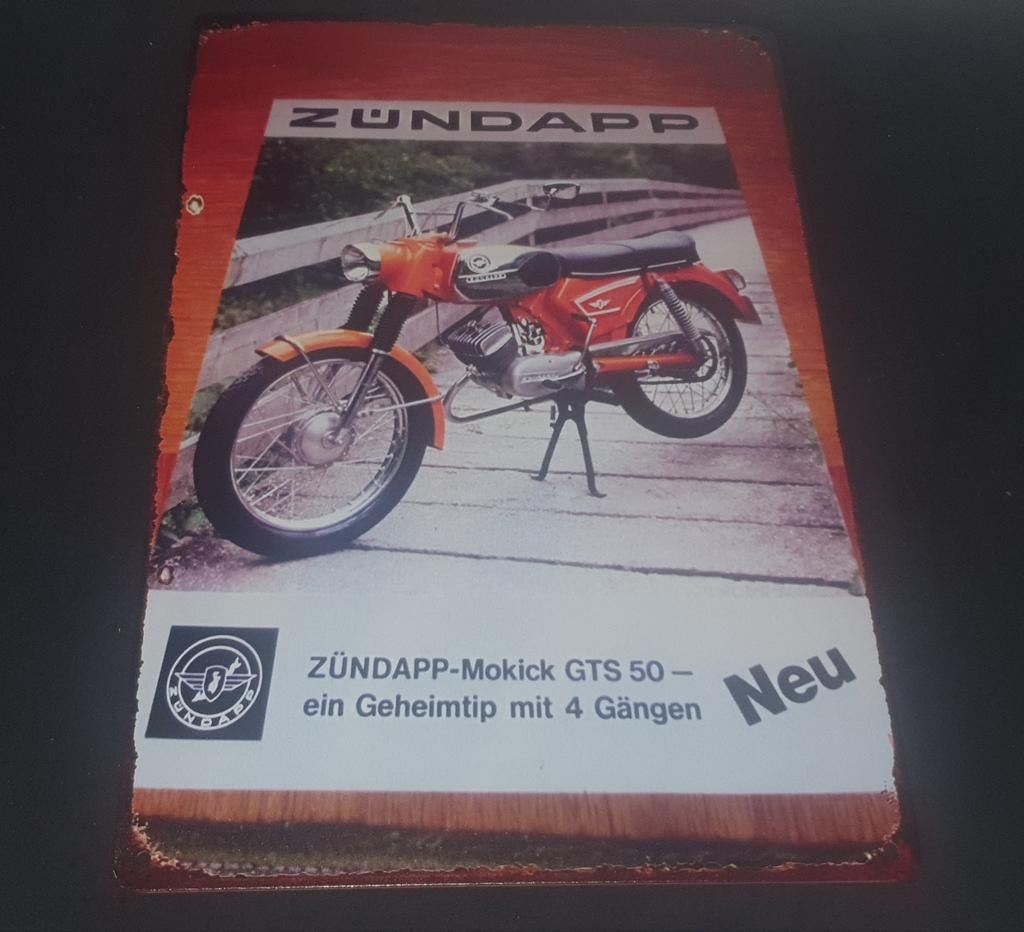 Zundapp wandbord voor in de man cave, bar, kroeg of garage., Ophalen of Verzenden, Nieuw, Reclamebord