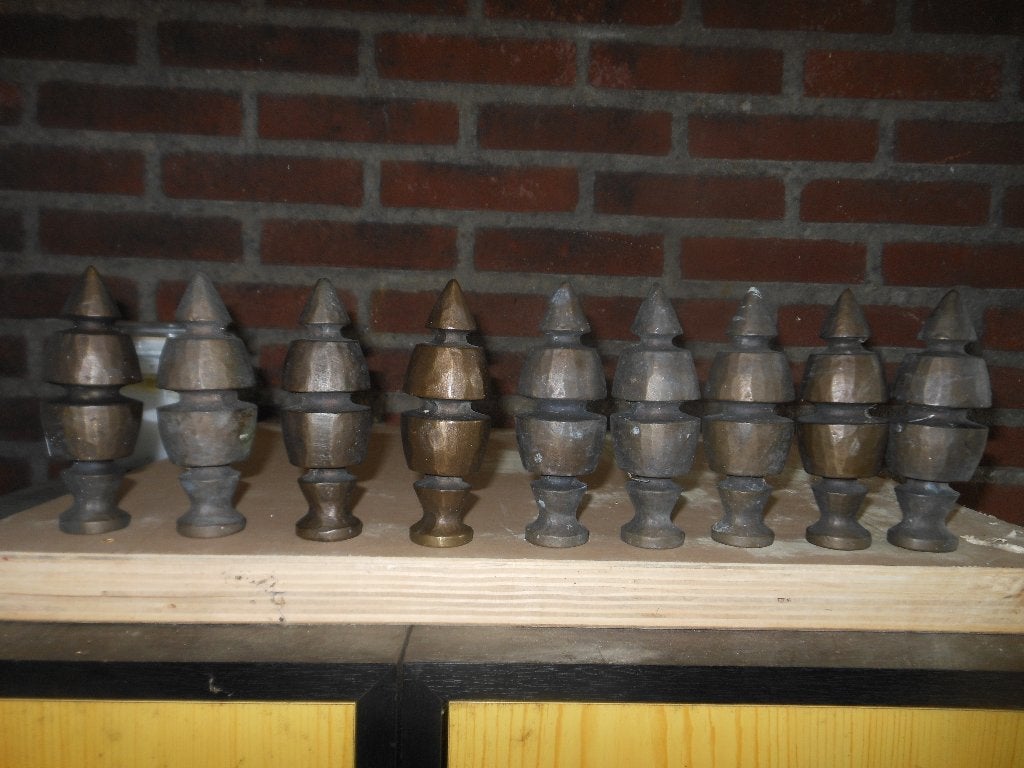 9x Bronzen Hekwerk Ornamenten - Sierlijke Punten, Ophalen, Gebruikt, Overige materialen, Sierhekwerk