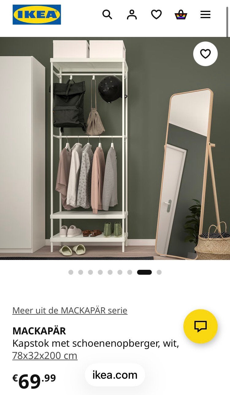 Wit kledingrek/kapstok met schoenenrek IKEA, Ophalen of Verzenden, Nieuw