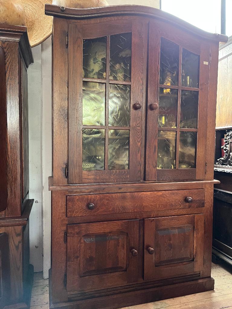 eiken glas kast export, Met plank(en), Glas, Gebruikt, 75 cm of meer