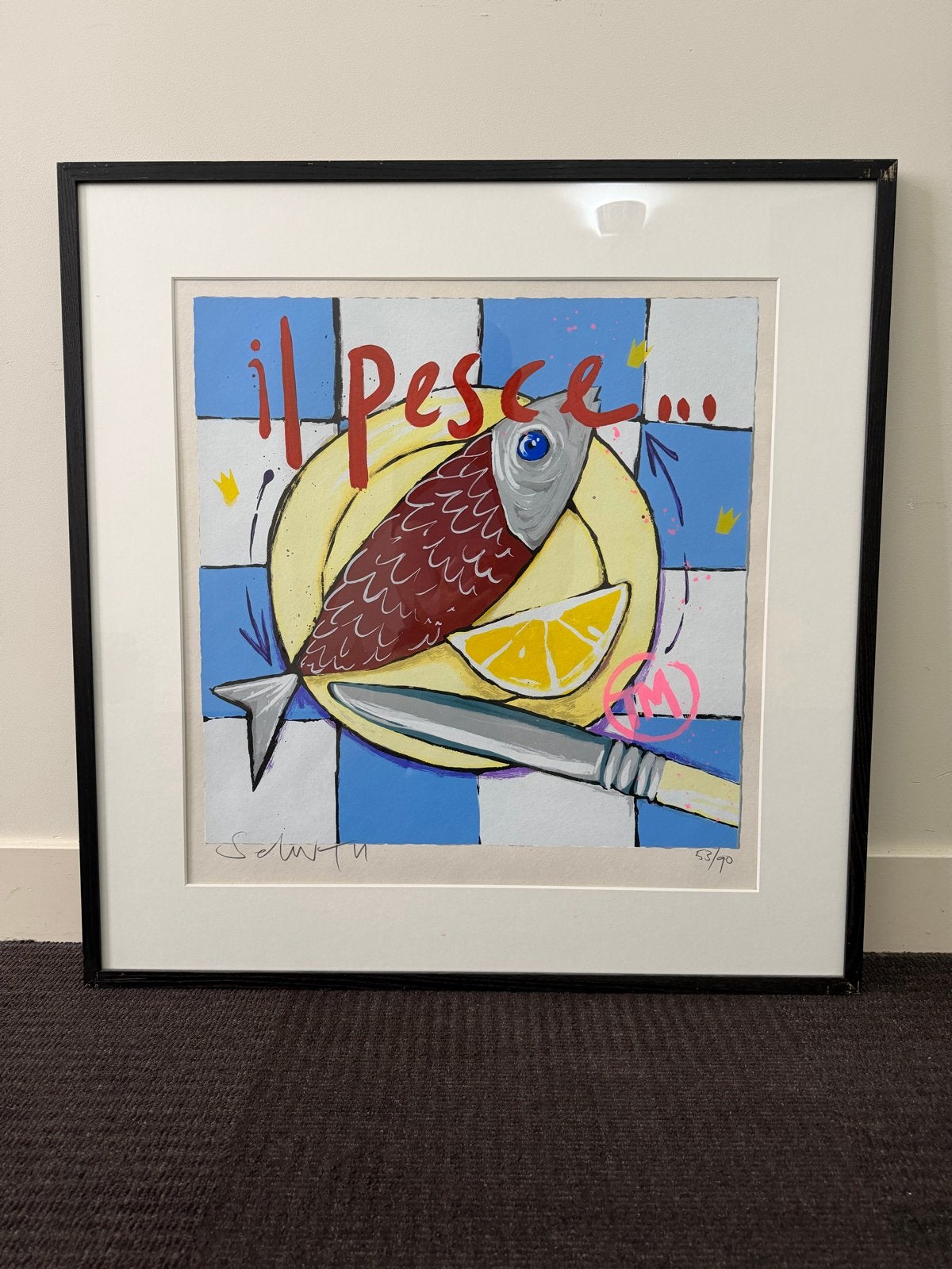 Selwyn Senatori - Il Pesce - Zeefdruk (53/90), Gelimiteerde oplage, Ophalen of Verzenden, Overige onderwerpen, Zeefdruk
