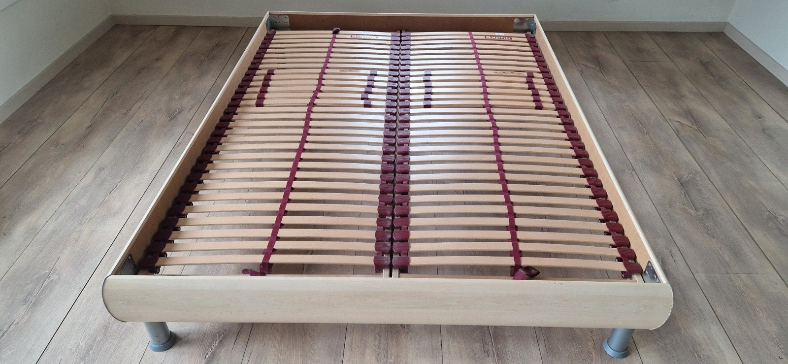 Tweepersoonsbed met lattenbodem - Saphir 80x210 cm, Ophalen, Gebruikt, Overige kleuren, 210 cm