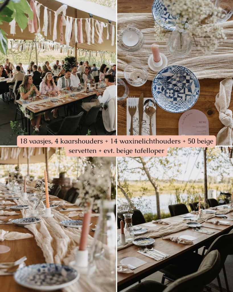 Bruiloft decoratiepakket tafel | Kimono & haaraccesoires, Ophalen, Zo goed als nieuw, Versiering, Geboorte of Huwelijk