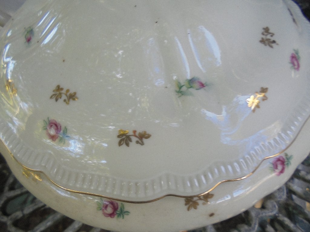 Dekschaal PMR Jaegerle Bavaria met roze knop roosjes, Antiek en Kunst, Ophalen of Verzenden