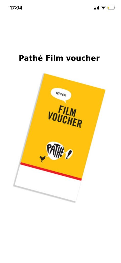 Pathé Voucher (Alle dagen) 2 stuks, Twee personen, Vrijkaartje alle films