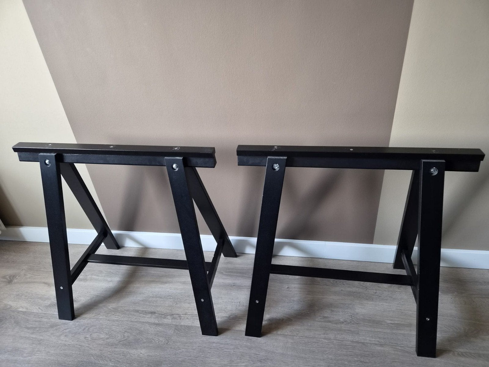 Zwarte schragen - set van 2 IKEA, Ophalen, Tafelpoot, Minder dan 50 cm, Gebruikt