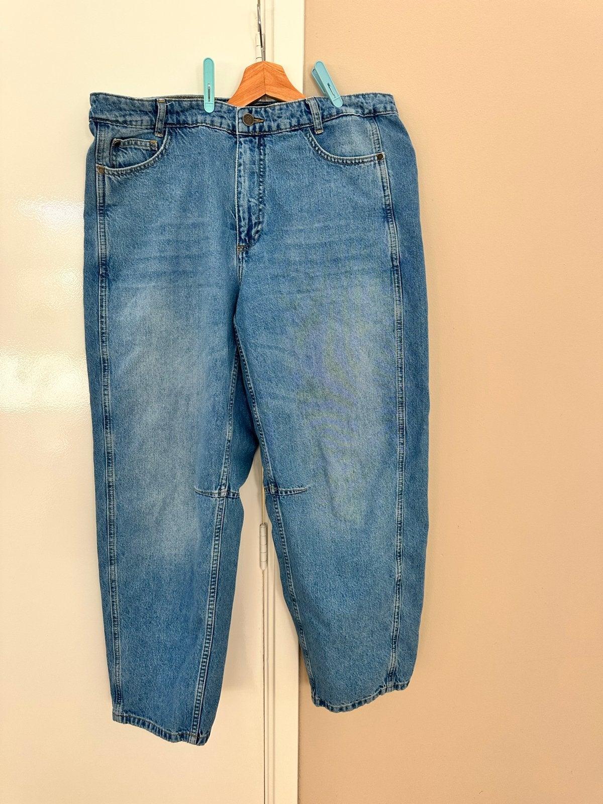 Claudia Sträter Ballon Barrel Jeans Midblauw Maat 44, Ophalen of Verzenden, Gedragen, Blauw, W33 - W36 (confectie 42/44)