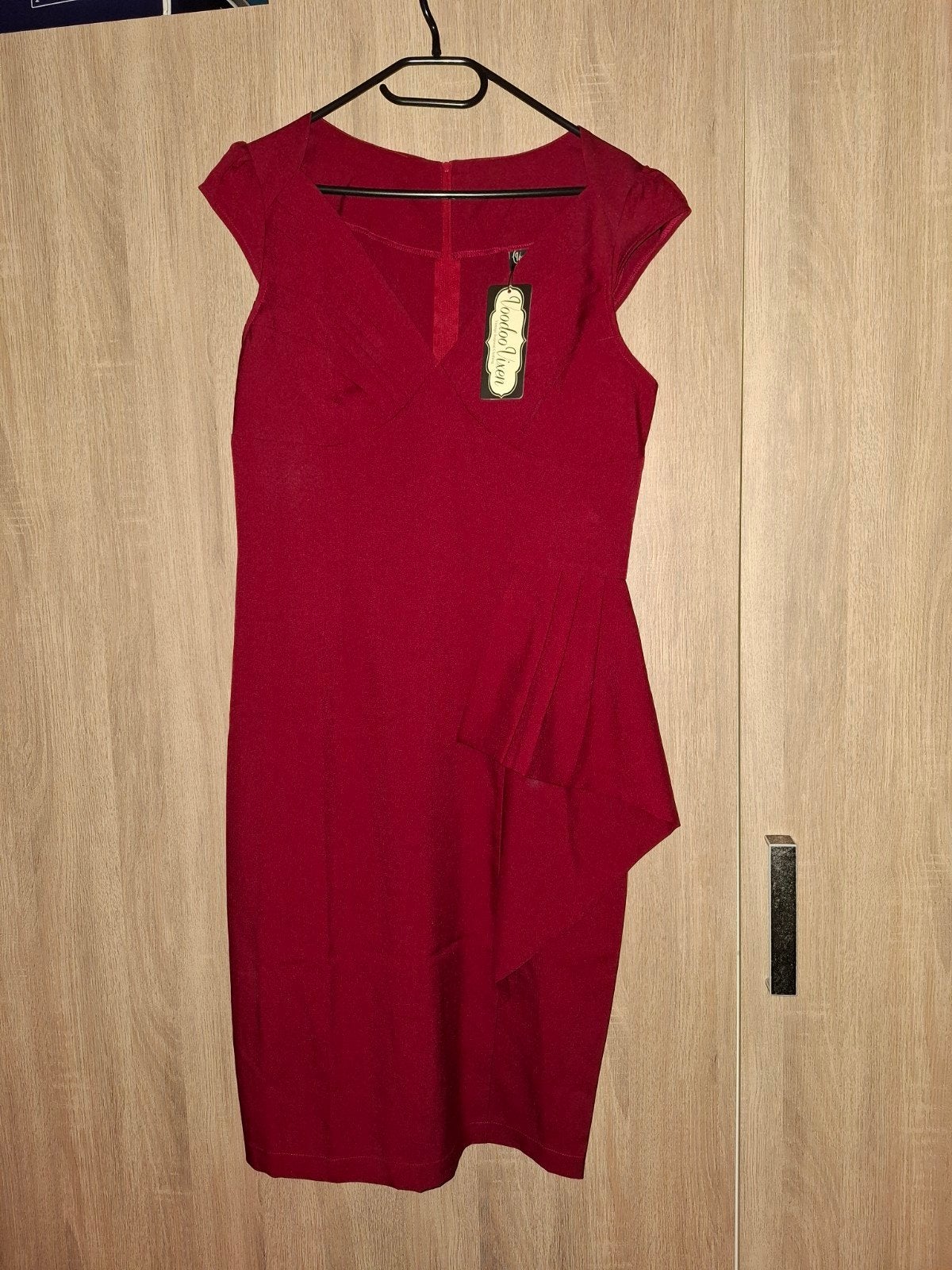 Voodoo Vixen rode jurk, pencil dress - Maat XL, Voodoo Vixen, Maat 46/48 (XL) of groter, Nieuw, Ophalen of Verzenden