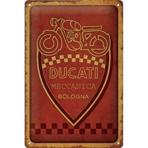 Ducati Meccanica Bologna motor relief metalen reclamebord, Ophalen of Verzenden, Nieuw, Auto's