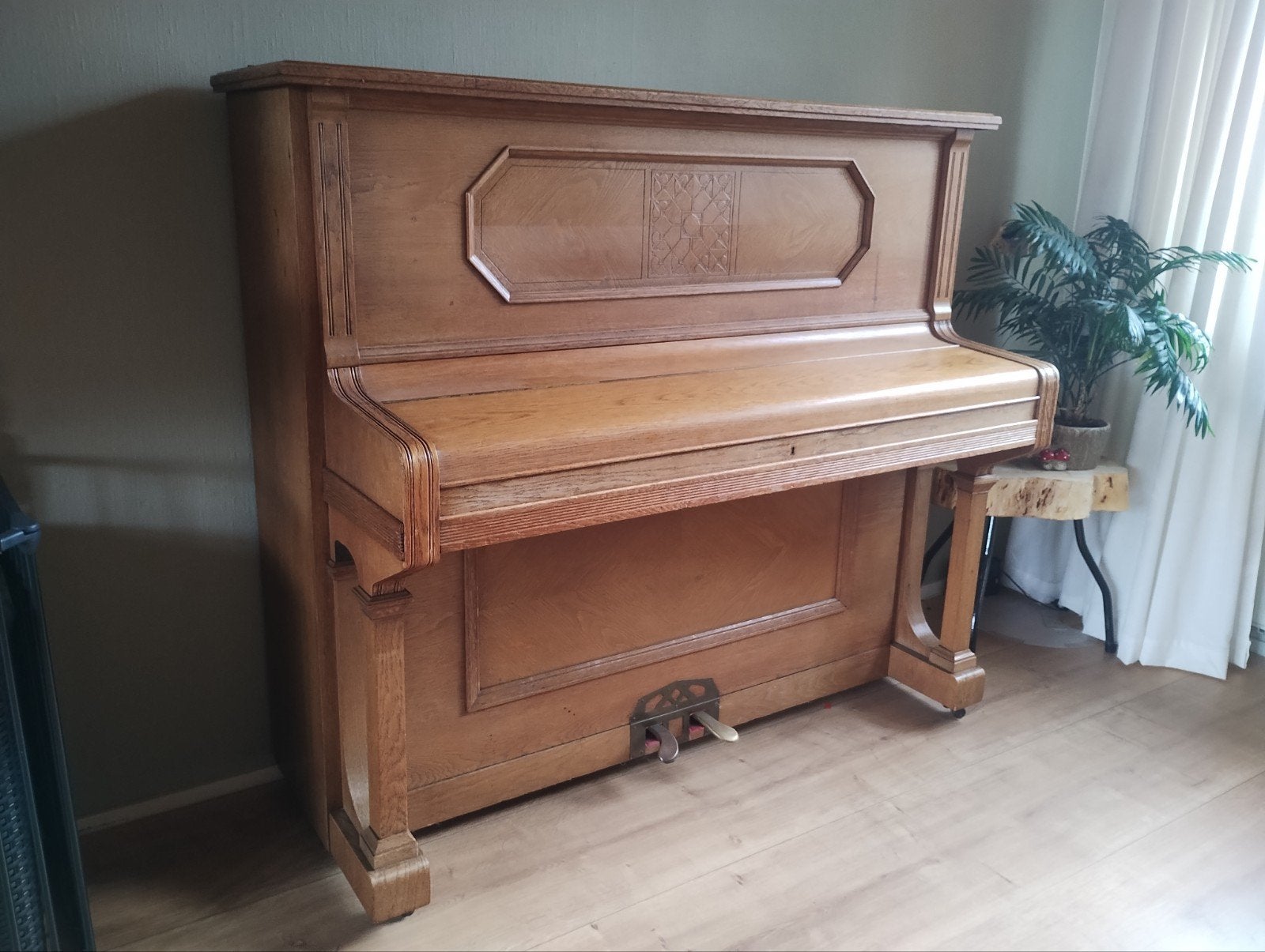 Klassieke Rud Ibach Sohn Piano uit 1908 - Opknapper, Muziek en Instrumenten, Piano's, Ophalen, Gebruikt, Bruin, Piano