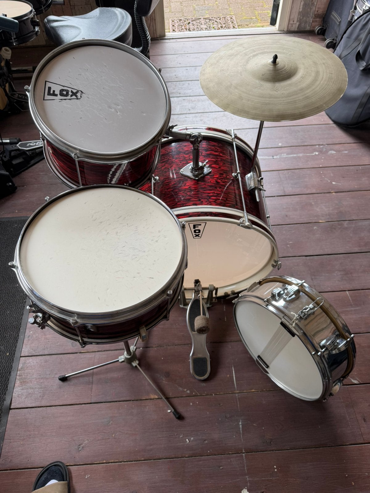 50 jaar oud FOX drumstel met extra snare met extra snare, Ophalen, Zo goed als nieuw, Drums of Percussie
