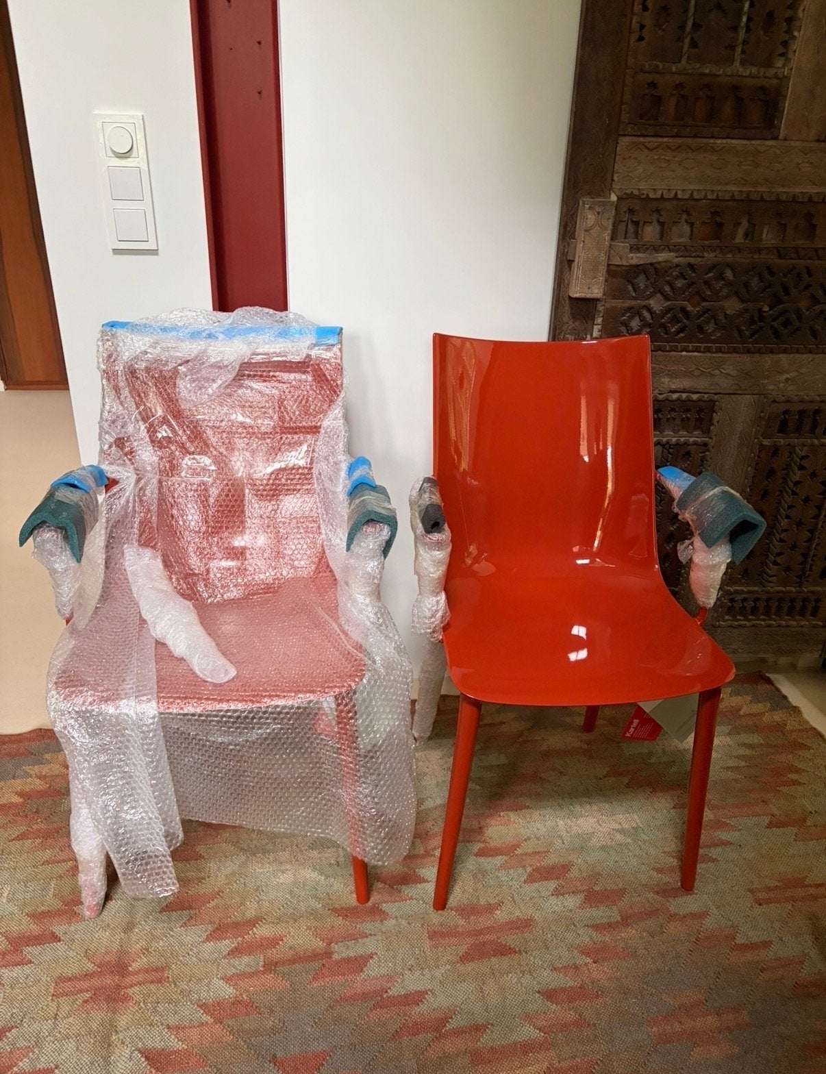 Kartell H.H.H. Fauteuils (2) - Philippe Starck - Oranje, Huis en Inrichting, Stoelen, Ophalen, Kunststof, Twee, Overige kleuren