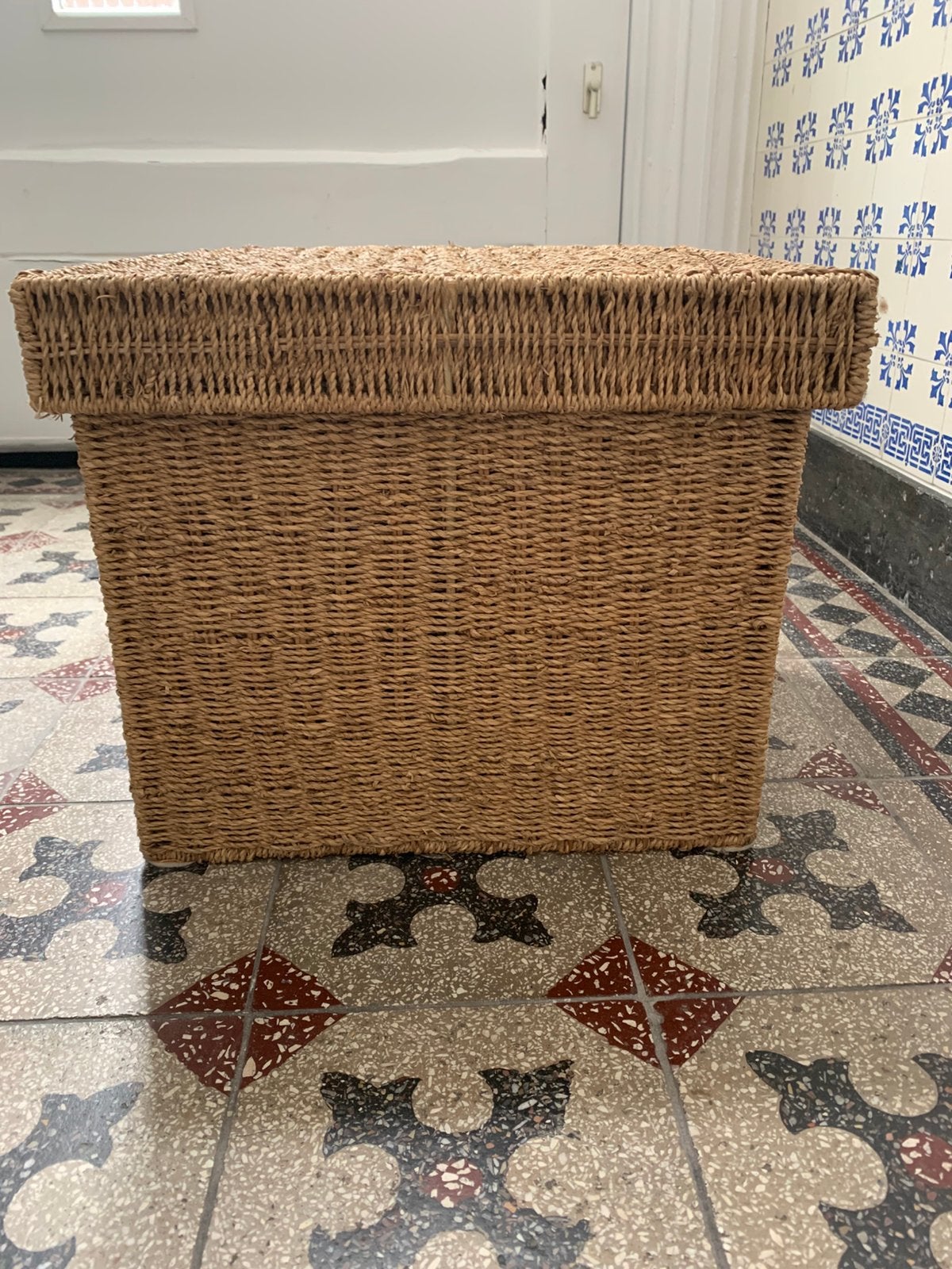 Manden zeegras 2 stuks 38x38x35 cm zgan!, Ophalen, Overige materialen, Mand, Vierkant