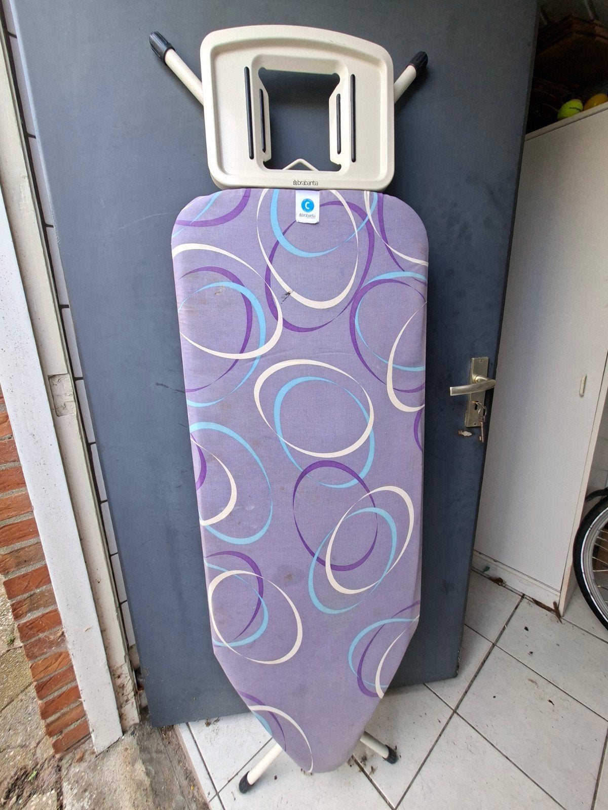 Strijkplank met paarse hoes - Brabantia maat C (breed), Ophalen, Gebruikt