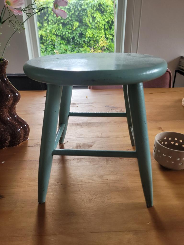 Vintage kruk mint, Ophalen, Hout