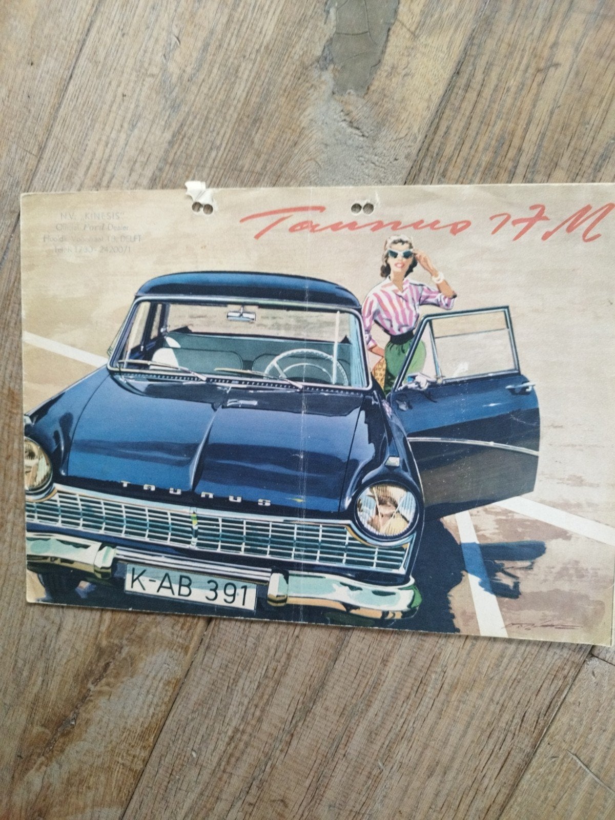 Ford Taunus 17M (P2) folder uit 1959 - Nederlands, Gelezen, Ford, Ophalen of Verzenden, Ford