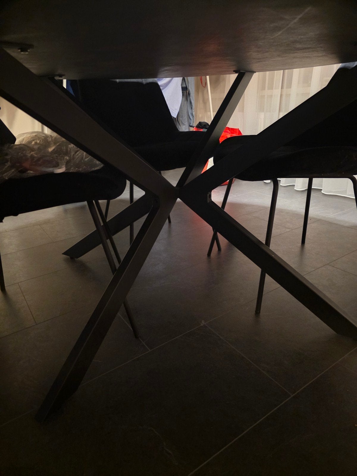 eettafel + 4 stoelen, Ophalen, Gebruikt, 150 tot 200 cm, Eikenhout